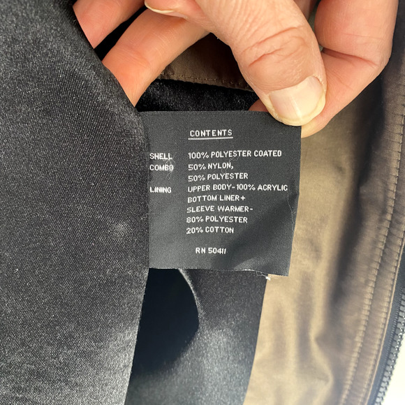 Fleet Street Rain Jacket Coat Mid Length Womens Sz L Wind Resistant Black Tan - Picture 13 of 14